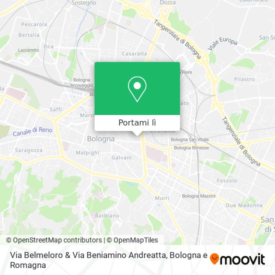 Mappa Via Belmeloro & Via Beniamino Andreatta