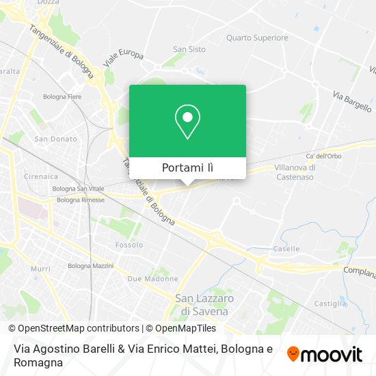 Mappa Via Agostino Barelli & Via Enrico Mattei