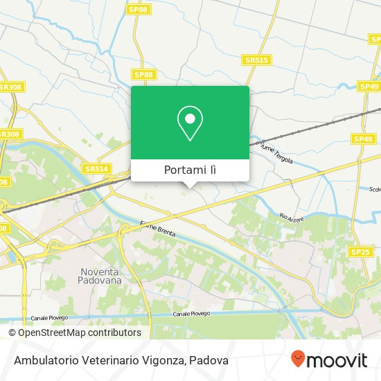 Mappa Ambulatorio Veterinario Vigonza