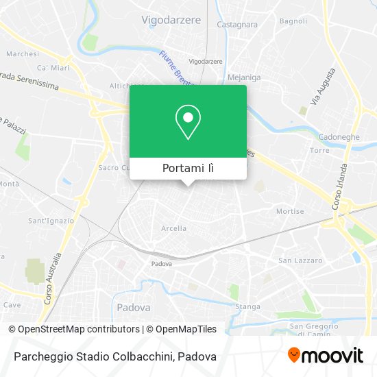 Mappa Parcheggio Stadio Colbacchini