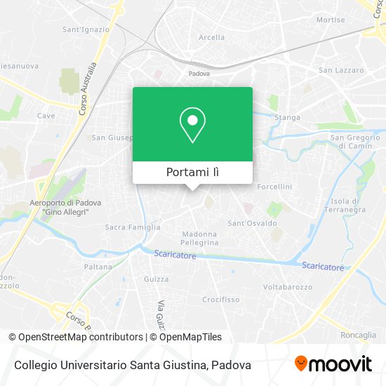 Mappa Collegio Universitario Santa Giustina