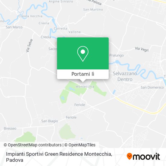 Mappa Impianti Sportivi Green Residence Montecchia