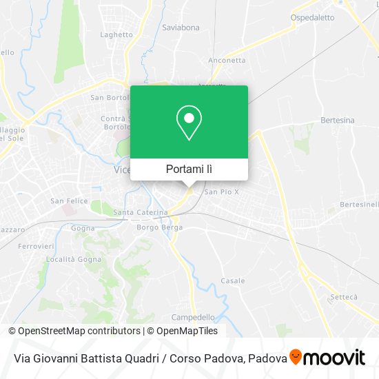 Mappa Via Giovanni Battista Quadri / Corso Padova