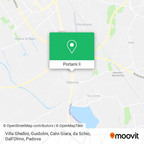 Mappa Villa Ghellini, Guidolini, Calvi Giara, da Schio, Dall'Olmo