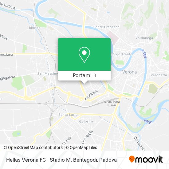 Mappa Hellas Verona FC - Stadio M. Bentegodi