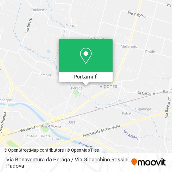 Mappa Via Bonaventura da Peraga / Via Gioacchino Rossini