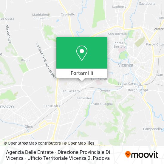 Mappa Agenzia Delle Entrate - Direzione Provinciale Di Vicenza - Ufficio Territoriale Vicenza 2