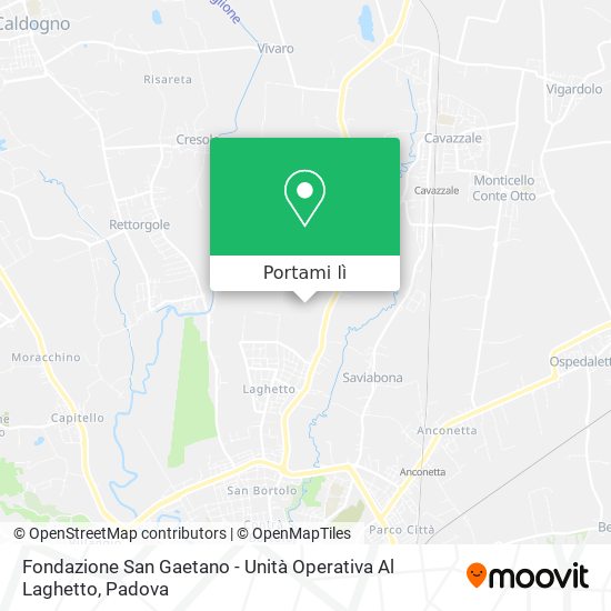 Mappa Fondazione San Gaetano - Unità Operativa Al Laghetto