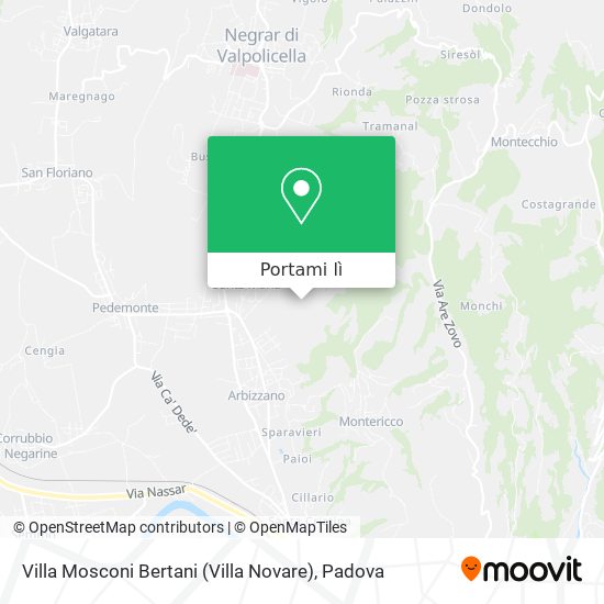 Mappa Villa Mosconi Bertani (Villa Novare)
