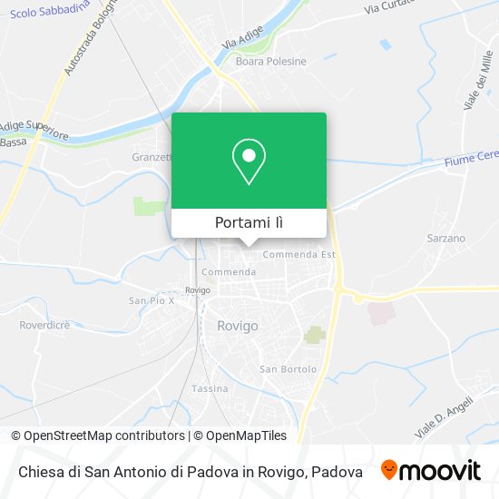 Mappa Chiesa di San Antonio di Padova in Rovigo