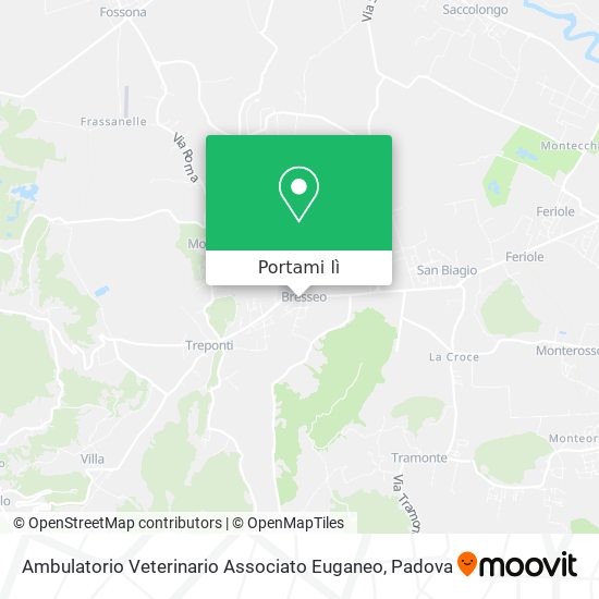 Mappa Ambulatorio Veterinario Associato Euganeo