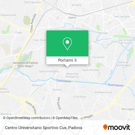 Mappa Centro Universitario Sportivo Cus