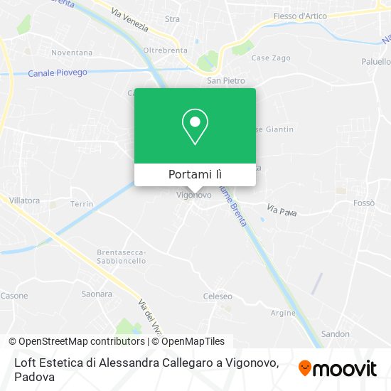 Mappa Loft Estetica di Alessandra Callegaro a Vigonovo