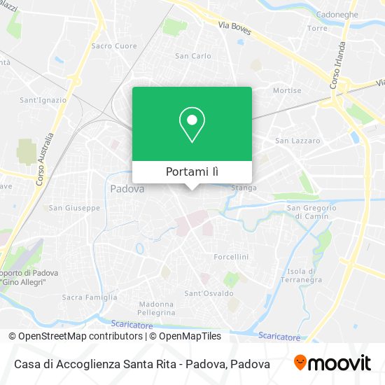 Mappa Casa di Accoglienza Santa Rita - Padova