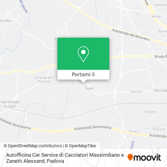 Mappa Autofficina Car Service di Cacciatori Massimiliano e Zanetti Alessand