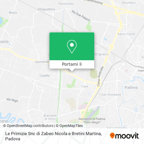 Mappa Le Primizie Snc di Zabeo Nicola e Bretini Martina