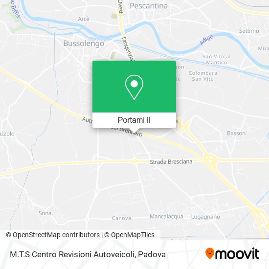 Mappa M.T.S Centro Revisioni Autoveicoli