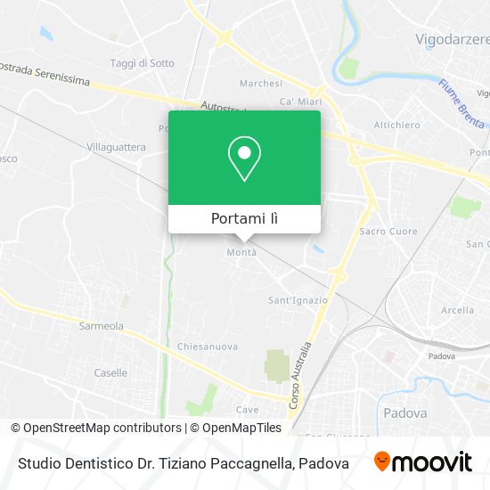 Mappa Studio Dentistico Dr. Tiziano Paccagnella