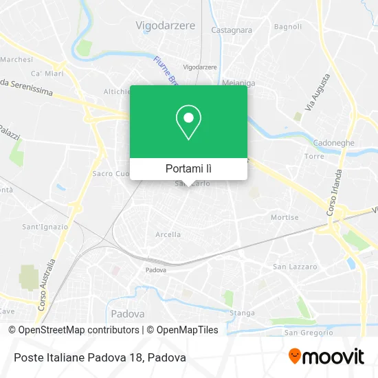 Mappa Poste Italiane Padova 18