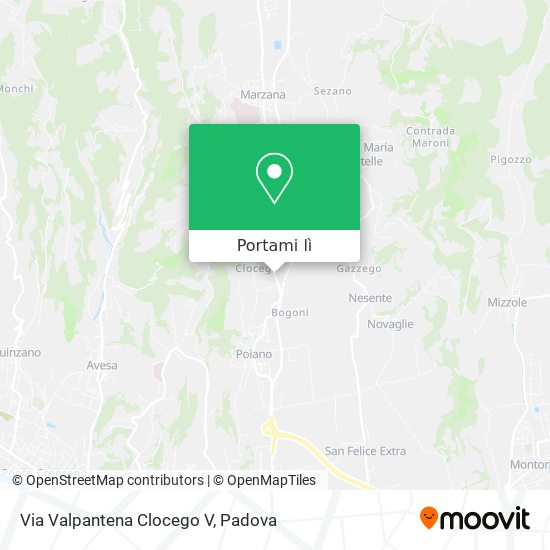 Mappa Via Valpantena Clocego V