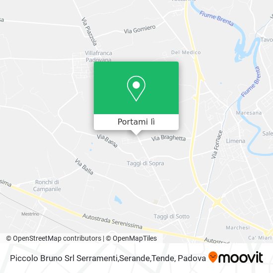 Mappa Piccolo Bruno Srl Serramenti,Serande,Tende