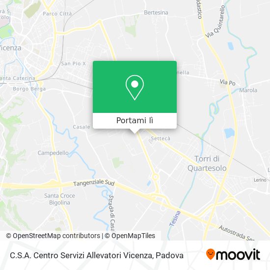 Mappa C.S.A. Centro Servizi Allevatori Vicenza