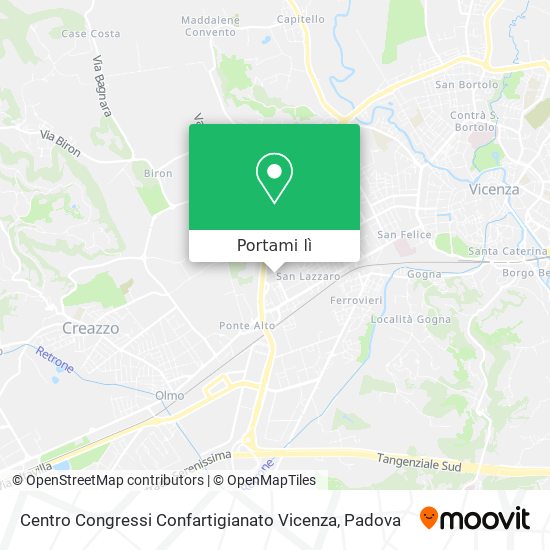 Mappa Centro Congressi Confartigianato Vicenza