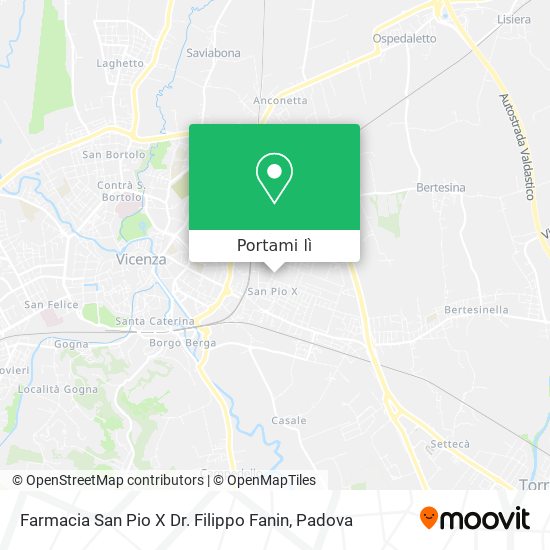 Mappa Farmacia San Pio X Dr. Filippo Fanin