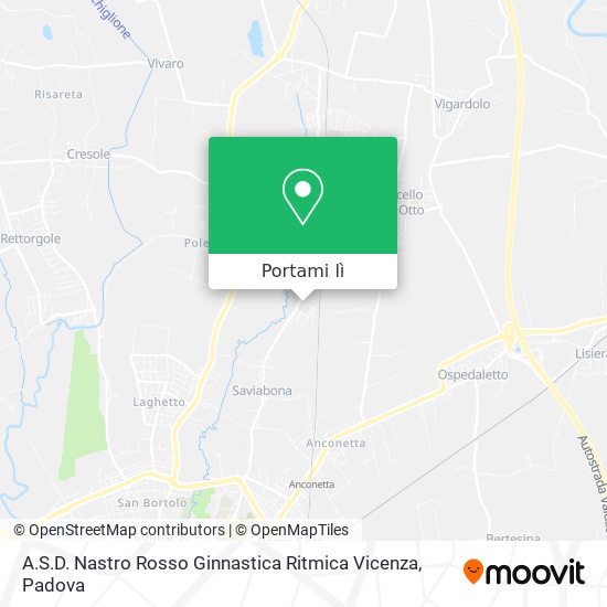 Mappa A.S.D. Nastro Rosso Ginnastica Ritmica Vicenza