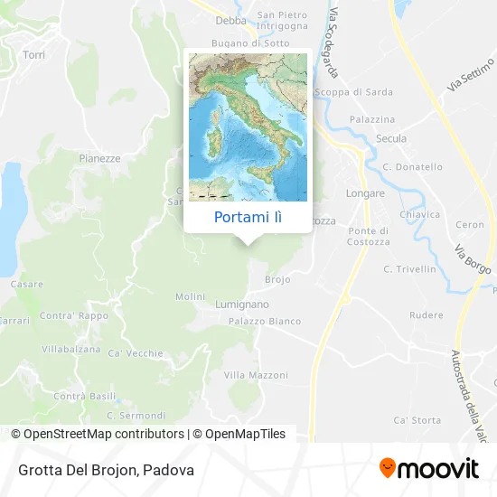 Mappa Grotta Del Brojon