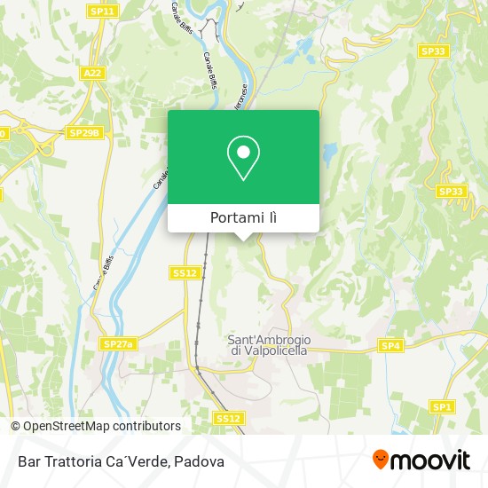 Mappa Bar Trattoria Ca´Verde