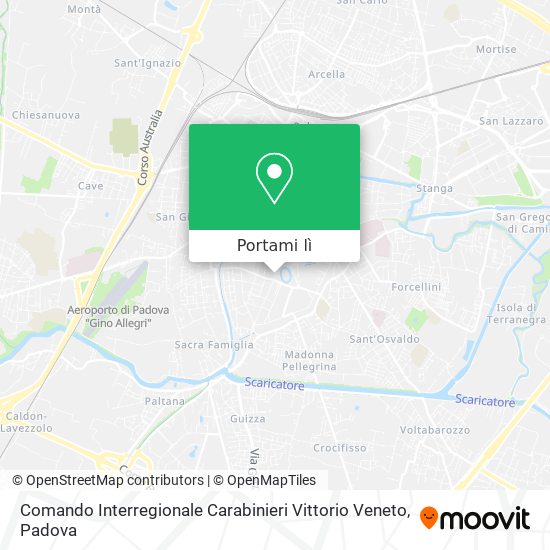 Mappa Comando Interregionale Carabinieri Vittorio Veneto