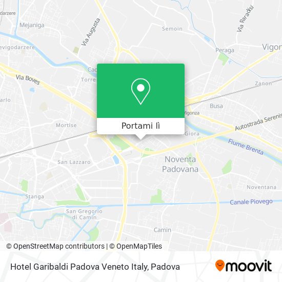 Mappa Hotel Garibaldi Padova Veneto Italy