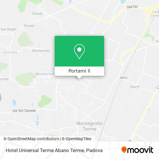 Mappa Hotel Universal Terme Abano Terme