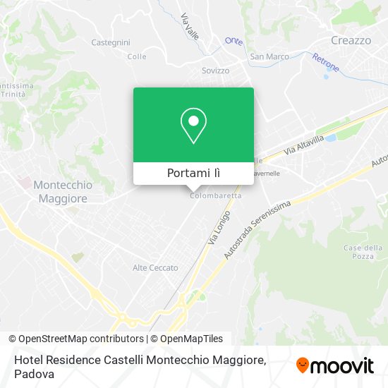 Mappa Hotel Residence Castelli Montecchio Maggiore