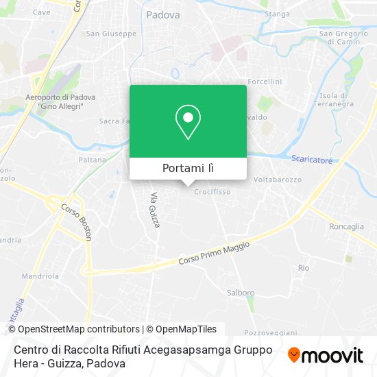Mappa Centro di Raccolta Rifiuti Acegasapsamga Gruppo Hera - Guizza