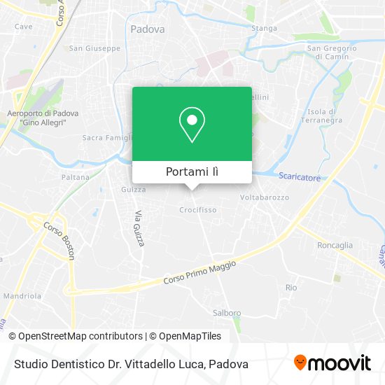 Mappa Studio Dentistico Dr. Vittadello Luca