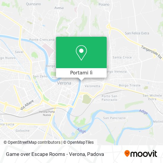 Mappa Game over Escape Rooms - Verona