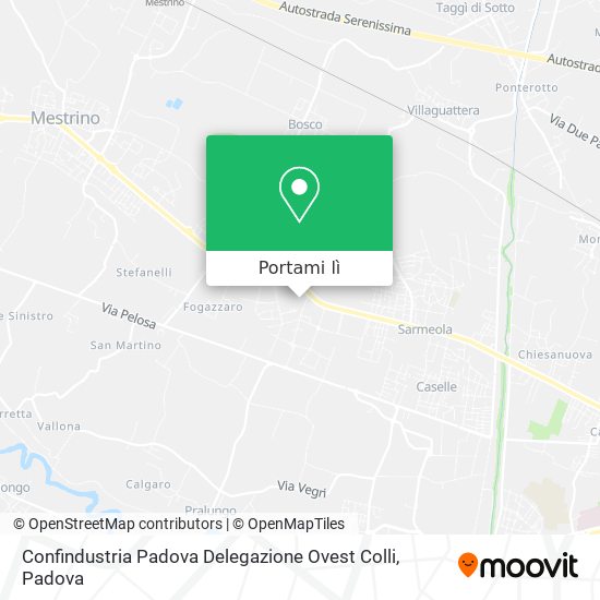 Mappa Confindustria Padova Delegazione Ovest Colli
