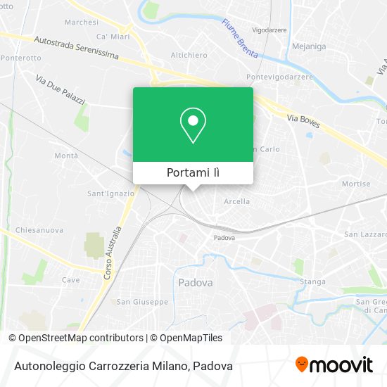 Mappa Autonoleggio Carrozzeria Milano