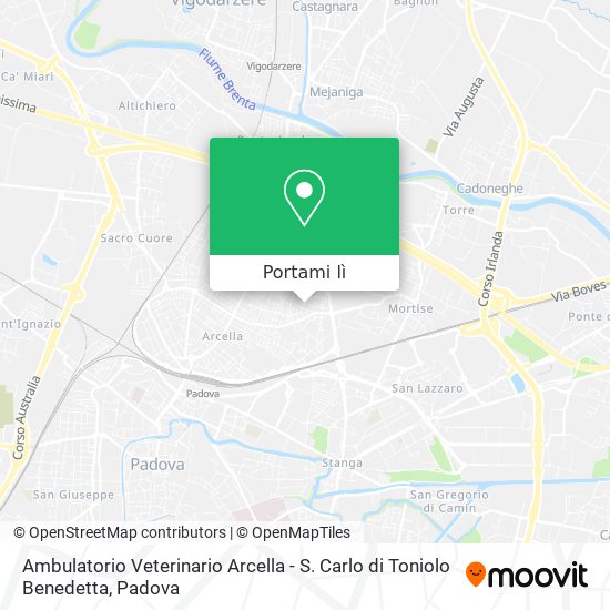 Mappa Ambulatorio Veterinario Arcella - S. Carlo di Toniolo Benedetta