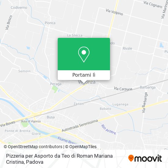 Mappa Pizzeria per Asporto da Teo di Roman Mariana Cristina