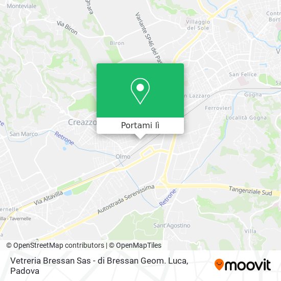 Mappa Vetreria Bressan Sas - di Bressan Geom. Luca