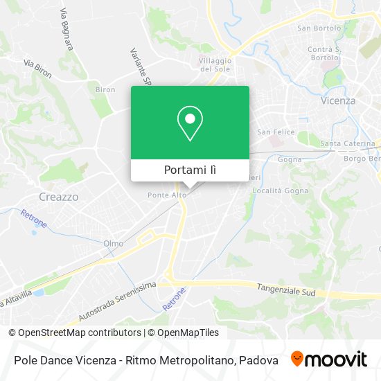 Mappa Pole Dance Vicenza - Ritmo Metropolitano