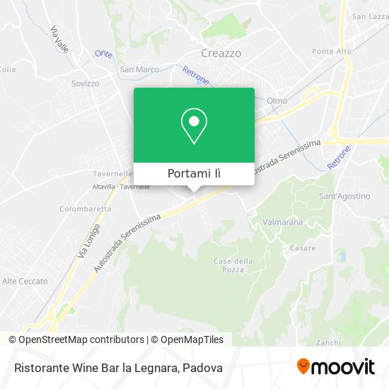 Mappa Ristorante Wine Bar la Legnara