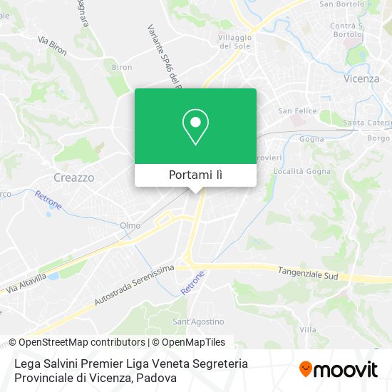 Mappa Lega Salvini Premier Liga Veneta Segreteria Provinciale di Vicenza