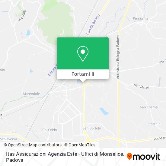 Mappa Itas Assicurazioni Agenzia Este - Uffici di Monselice