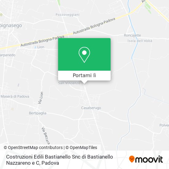Mappa Costruzioni Edili Bastianello Snc di Bastianello Nazzareno e C