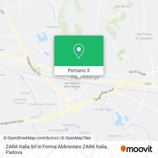 Mappa ZARA Italia Srl in Forma Abbreviato ZARA Italia