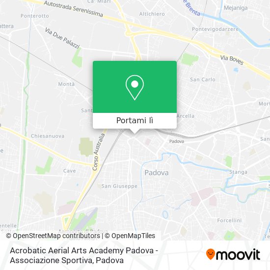Mappa Acrobatic Aerial Arts Academy Padova - Associazione Sportiva